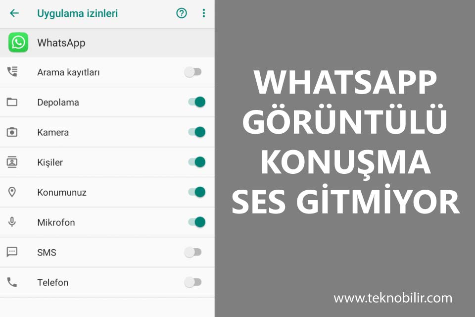 Whatsapp Görüntülü Konuşma Ses Gitmiyor