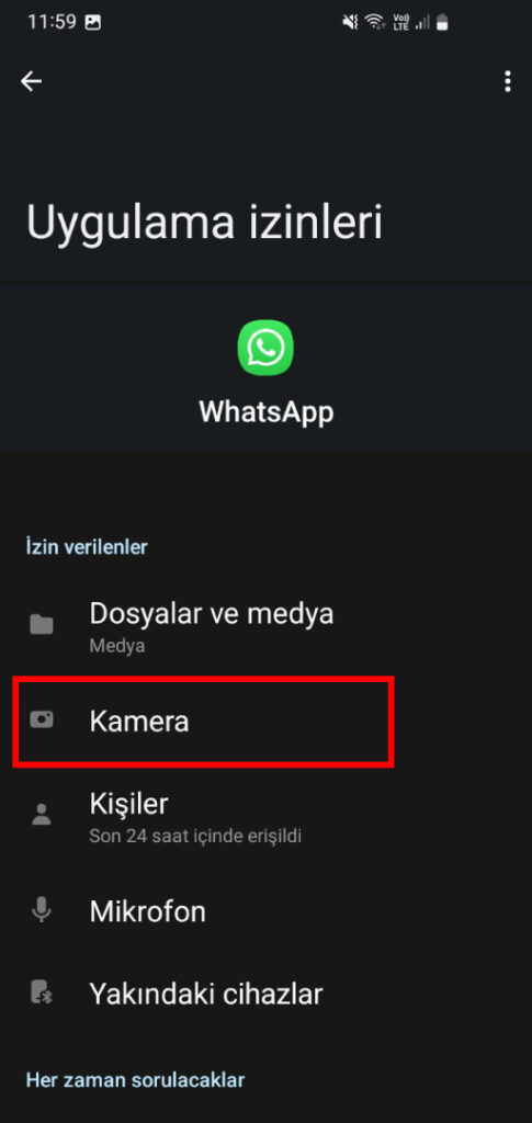 Whatsapp kamera boyutu büyüdü